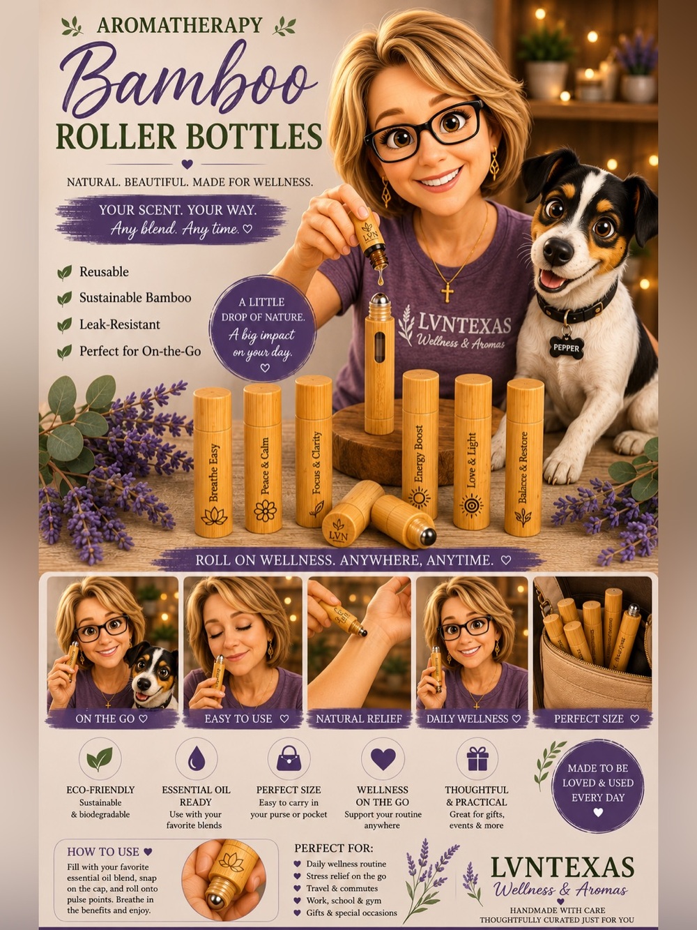 Custom Essential Oil Inhaler | Young Living | Bamboo Aromatherapy Inhaler